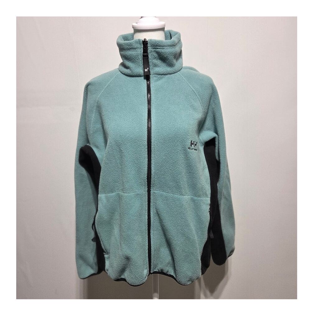Helly Hansen Woman's Full Zip Cozy Fleece Jacket Green & Black Size Small